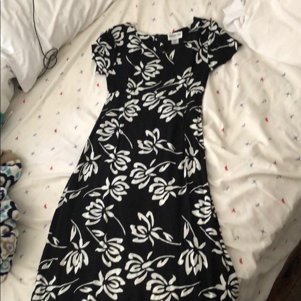 Black and white flower dress